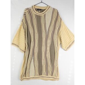 VTG Bergati‎ Coogi Style Sweater Dress XXL Earth Tones 3D Knit Midi